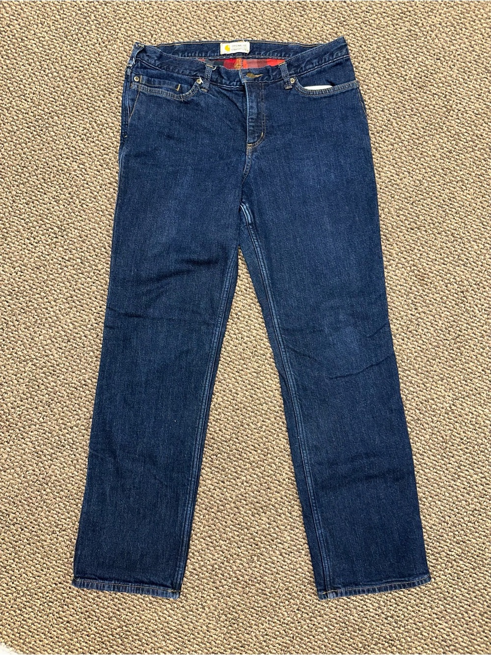 Carhartt Ladies Flannel Lined Original Fit Straight Leg Jeans Size 14 MINT!